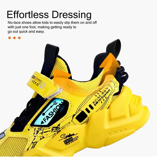Vista 7 de Zapatos deportivos para niños y niños, zapatos casuales de malla, tendencia transpirable, moda para niños, zapatos de baloncesto deportivos