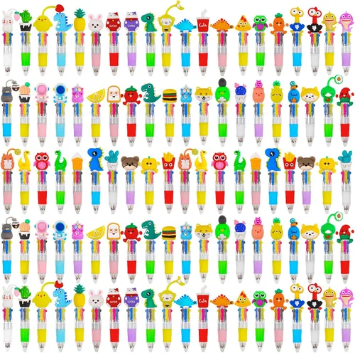 Vista 18 de CZWZ 8 piezas de bolígrafos de cuentas navideños, bolígrafos de plástico con cuentas y cuentas de silicona multicolor, bolígrafos navideños