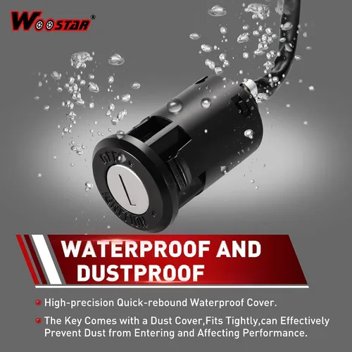 Vista 5 de WOOSTAR Interruptor de llave de encendido de 2 cables, interruptor de encendido de 2 posiciones, reemplazo para 50 cc, 70 cc, 90 cc, 110 cc, 125 cc