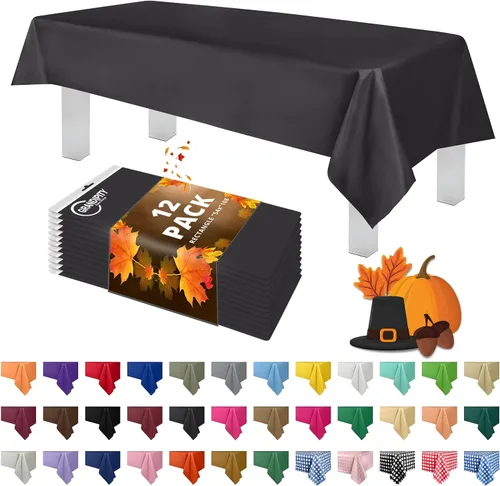 Vista 40 de Mantel de plástico de alta calidad - 54 in. x 108 pulgadas. Grandipity - Mantel rectangular (6 y 12 unidades), Agua (Aqua)