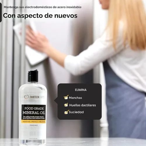 Vista 8 de Thirteen Chefs Aceite mineral – Acondicionador de grado alimenticio de 8 onzas para tabla de cortar madera, encimera y bloque de carnicero