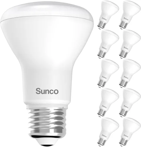 Vista 8 de Sunco - Paquete de 6 bombillas LED BR20, luz de inundación interior R20, regulable, CRI93 3000K blanco cálido, 50 W equivalente a 7 W, base E26
