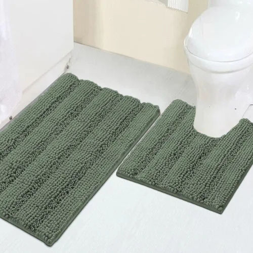 Vista 75 de Turquoize Alfombra de baño de chenilla de lujo para baño, extra absorbente, alfombra de ducha de microfibra antideslizante para baño, alfombra Aqua