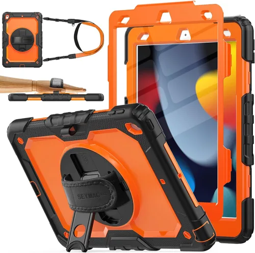 Vista 18 de SEYMAC stock Funda para iPad de 9ª/8ª/7ª generación de 10.2", a prueba de golpes con protector de pantalla, soporte para lápiz