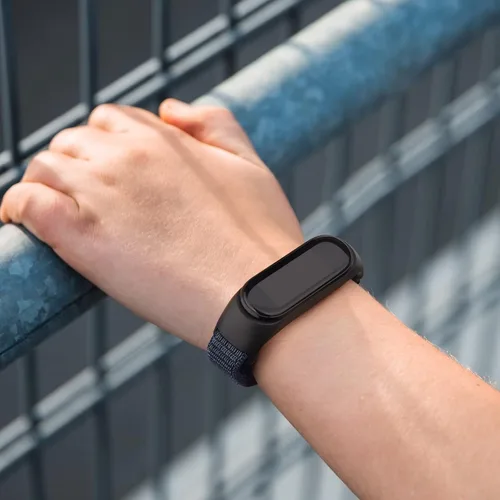 Vista 5 de Wanme Bandas de nailon para Amazfit Band 5 correas de repuesto para mujeres y hombres, paquete de 2 correas deportivas de nailon suave compatibles