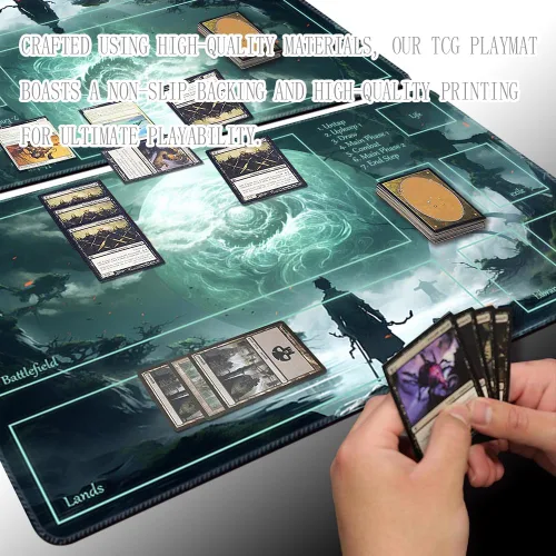 Vista 4 de MTG - Tapete de juego tamaño 24 x 14 pulgadas, bolsas de almacenamiento gratuitas, respaldo antideslizante, impresión, ideal para entusiastas