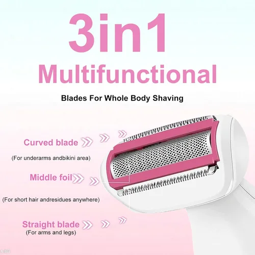Vista 2 de Afeitadora eléctrica para mujer, maquinilla de afeitar portátil, uso húmedo y seco