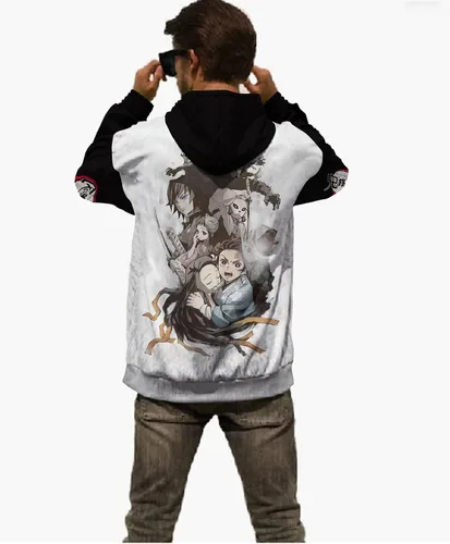 Vista 6 de Gouvplr Sudadera con capucha de anime para cosplay, sudadera con bolsillo