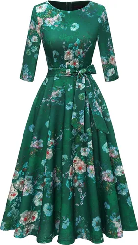 Vista 18 de DRESSTELLS Vestidos de cóctel para mujer, vestido vintage de boda para Negro