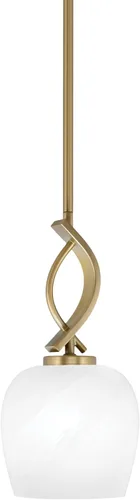 Vista 53 de Toltec Lighting Cavella Stem Colgado Mini colgante, acabado grafito, vidrio de muselina blanca de 4 pulgadas