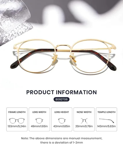 Vista 3 de Cyxus Paquete de 2 lentes de bloqueo de luz azul para mujer, diseño de montura redonda de ojo de gato, luz azul antidañina entre 380 nm y 450 nm