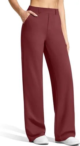 Vista 11 de G4Free EverGoing - Pantalones de vestir de pierna ancha para mujer con Gris-oscuro