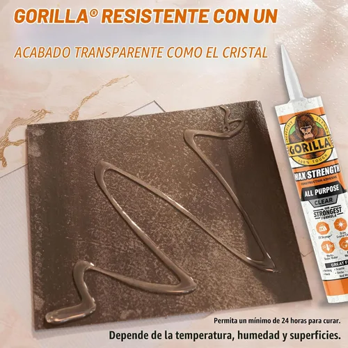 Vista 5 de Gorilla Max Strength - Adhesivo de construcción transparente, pegamento claro, cartucho de 9 onzas (paquete de 2) - Relleno de huecos e impermeable