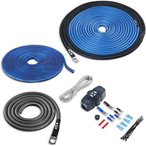 Vista 7 de NVX Kit de cableado de amplificador dual 1/0 calibre 1/0 AWG 100% OFC sin cable RCA - XAPK1D