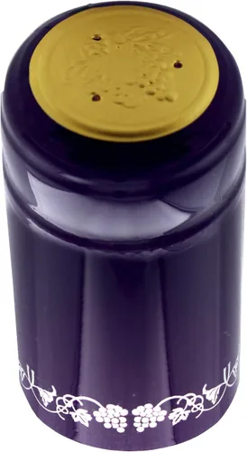 Vista 3 de Home Brew Ohio Cápsulas retráctiles de PVC púrpura con uvas plateadas, 100