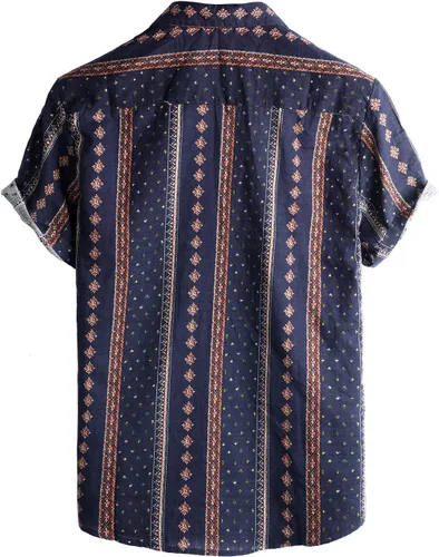 Vista 2 de VATPAVE Mens Casual Hawaiian Floral Shirts Short Sleeve Button Down Tropical Shirts Beach Summer Shirts
