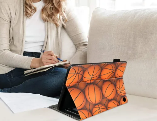 Vista 5 de Funda para tablet Kindle Fire HD 10/Fire HD 10 Plus (11ª generación, versión 2021), funda de piel sintética de alta calidad con ranura para tarjetas