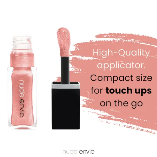 Vista 8 de nude envie - Brillo de labios - Acabado de alto brillo - Hidratante y fácil aplicación - Hidratación de lujo - Fórmula antiadherente - Con vitamina