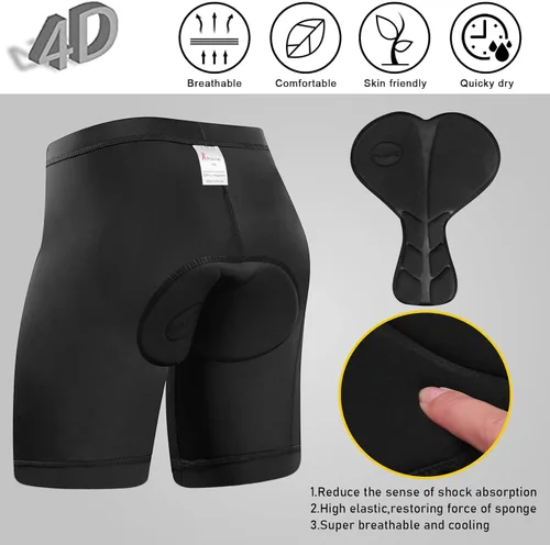 Vista 3 de Pantalones cortos de ciclismo acolchados con acolchado para niños y adolescentes, pantalones cortos de ciclismo de montaña, bolsillos con cremallera