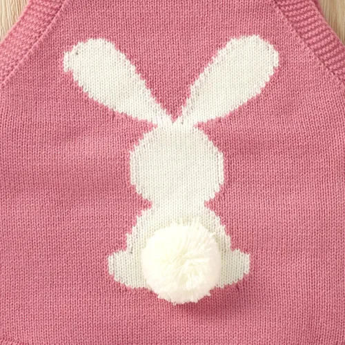 Vista 3 de JNBLDA Baby Bunny Easter Romper Sleeveless Knitted Jumpsuit Infant Bunny Baby Outfit Cute Clothes