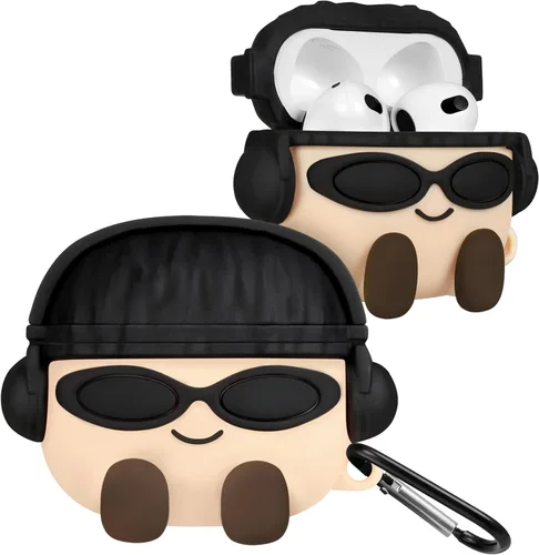 Vista 12 de Boaretiu - Funda para AirPods Pro/Pro de 2ª generación, lindo KawaiiBanana con llavero para AirPods Pro y Pro 2, divertida funda 3D de silicona