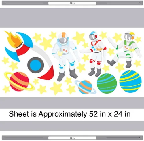 Vista 2 de Espacio Explorer calcomanía decorativo para pared – Juego de espacio calcomanía decorativo para pared por chromantics