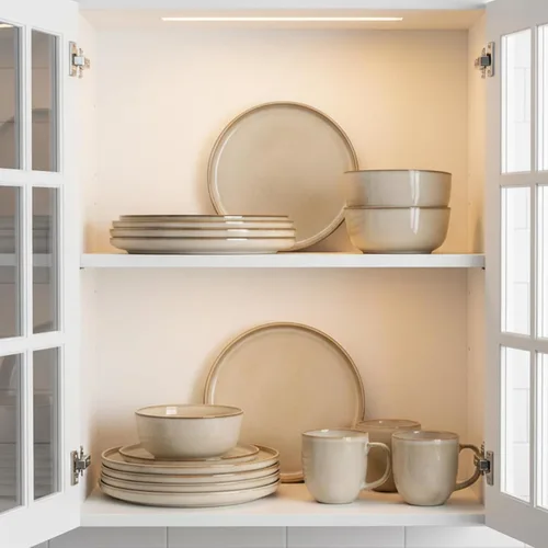 Vista 7 de Juego de platos de cerámica AmorArc, juego de 6, platos de 8.5 pulgadas de esmalte reactivo de gres, platos para postre, ensalada, aperitivo, cena