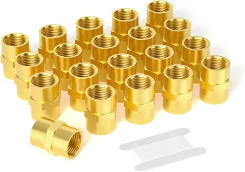 Vista 15 de GASHER 2 piezas de accesorios de tubería de latón, acoplamiento de latón, tubo hembra de 1 pulgada x tubo hembra de 1 pulgada