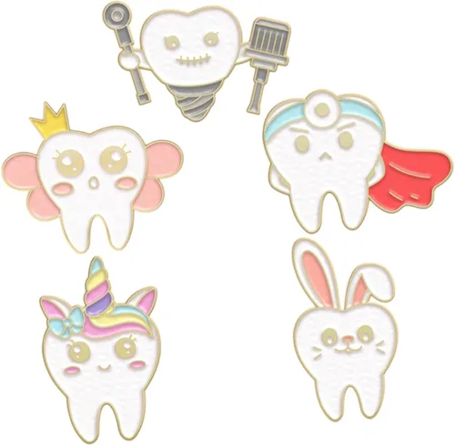 Vista 5 de SOIMISS 25 mochilas con broche de dientes en vestidos a granel trajes pin estético esmalte dental dentista pin dentista regalo accesorios de gusto