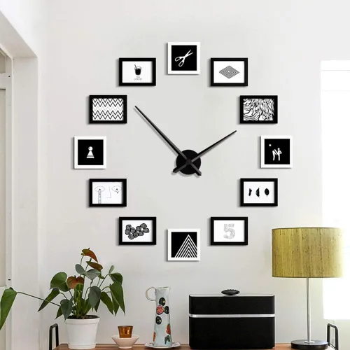 Vista 5 de AILILIFE Manecillas de reloj 3D, mecanismo de movimiento de reloj grande con manecilla de pala de 12 pulgadas de largo, relojes de pared 3D