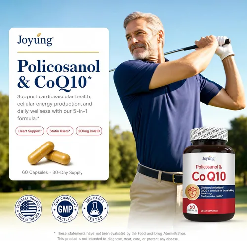 Vista 4 de Joyung CoQ10 200mg con PQQ y suplemento de policosanol – Ubiquinona de alta potencia para la salud del corazón y apoyo del colesterol – Potenciador