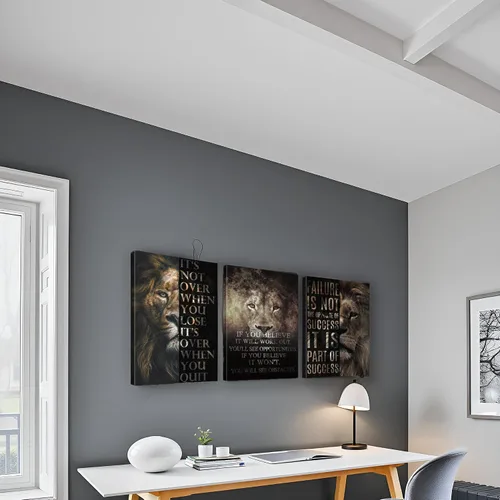 Vista 4 de LANIFANT 3 piezas motivacionales de arte de pared, carteles inspiradores, citas positivas, decoración de pared, decoración de oficina, imágenes
