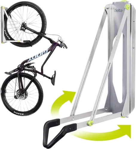 Vista 9 de Delta Cycle - Estante de almacenamiento para bicicletas Pivot – Soporte de pared para garaje giratorio para ahorrar espacio – No requiere elevación