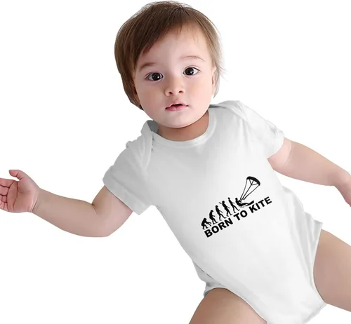 Vista 2 de Yoigng Kitesurfing Evolution Born To Kitesurf Baby Jersey Bodysuit Newborn Short Sleeve Romper Infant Tights Children'S