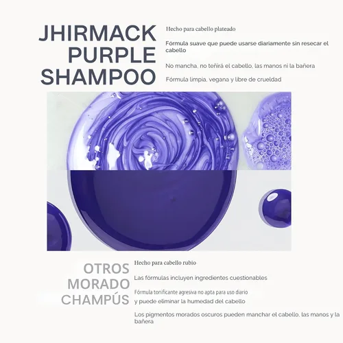Vista 5 de jhirmack Silver Brightening Purple Champú, 12 onzas líquidas (paquete de 4)