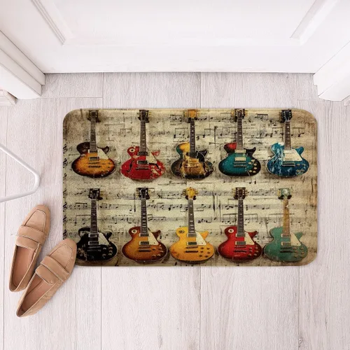 Vista 23 de Alfombras de baño de bailarina para niños, diseño de estrellas y corazones con notas musicales, decoración de habitación de niñas y mujeres