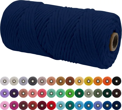 Vista 86 de JeogYong Cordón de macramé de un solo hilo 3 mm x 109 yardas (328 pies) Cuerda de algodón suave Hilo de macramé de 3 mm, suministros de macramé