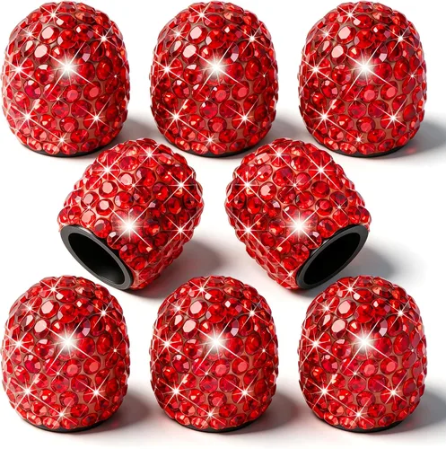 Vista 10 de 4 tapas de válvula de vástago de neumático de diamantes de cristal brillante, a prueba de polvo, tapas universales para válvulas de neumáticos