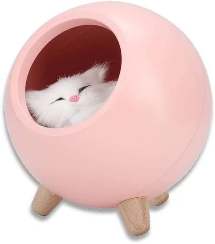Vista 11 de Yosooo - Lámpara de mesa para gatos, para mascotas, con luz nocturna para gatos y mascotas