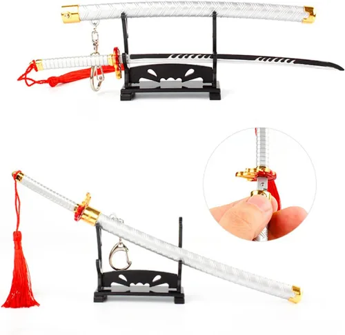 Vista 2 de caiydramy Llavero de anime Demon Slayer Sword Mini Katana Key