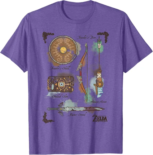 Vista 7 de Zelda Breath of The Wild Link Inventory - Camiseta gráfica Gris Oscuro