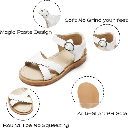 Vista 5 de Kiderence Sandalias para niñas pequeñas, zapatos de verano para niñas pequeñas