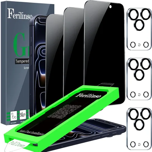 Vista 8 de Ferilinso Screen Protector for Samsung Galaxy Z Fold 8, Tempered Glass Back 3 Pack, 9H+ Hardness, Military-Grade Shatterproof, Case Friendly, Easy