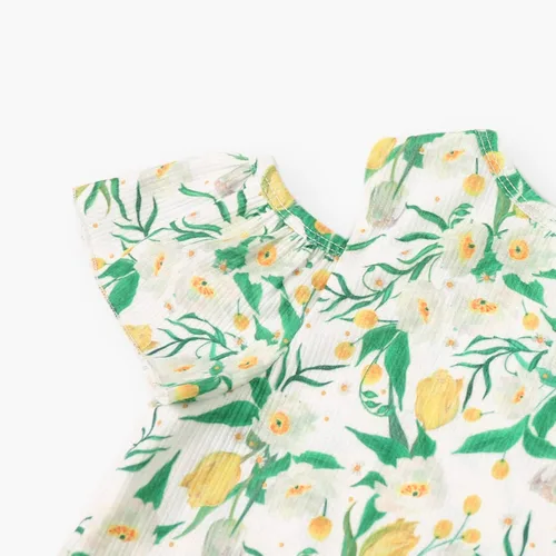 Vista 6 de Conjunto de camiseta sin mangas y shorts para niñas, ropa para verano, set de 2 piezas, 2 a 7 años