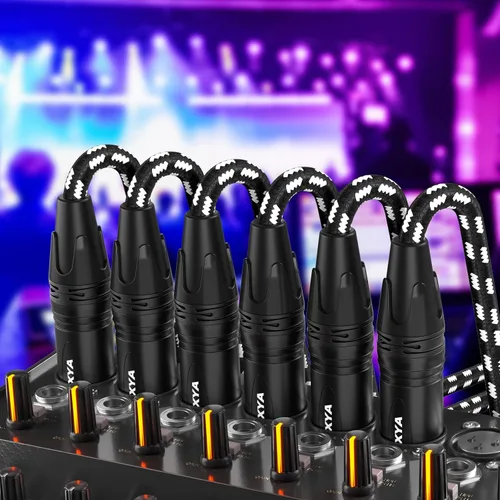 Vista 8 de EBXYA Paquete de 4 cables XLR de 6 pies, cable de micrófono XLR trenzado de alta calidad macho a hembra, 3 pines, cables de micrófono equilibrados
