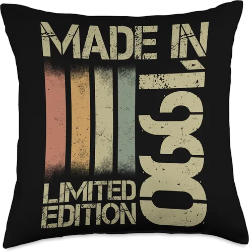 Vista 4 de 1990 vintage birthday retro Limited Edition men woman gift Throw Pillow