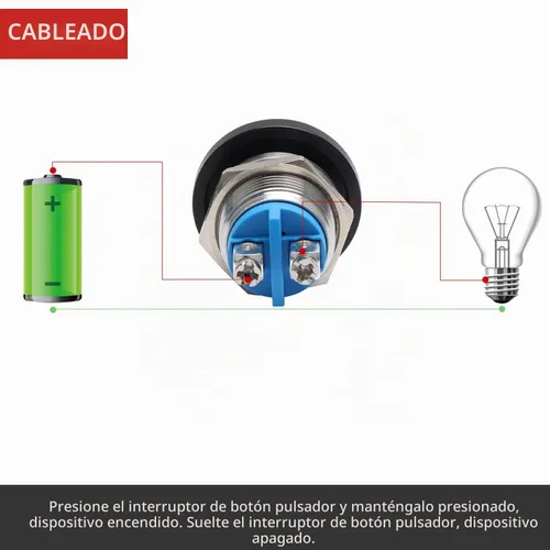 Vista 6 de APIELE Interruptor de botón momentáneo de 16 mm, botón momentáneo con cabeza de hongo, botón de inicio, IP65 resistente al agua, 12 V, 24 V, 36 V