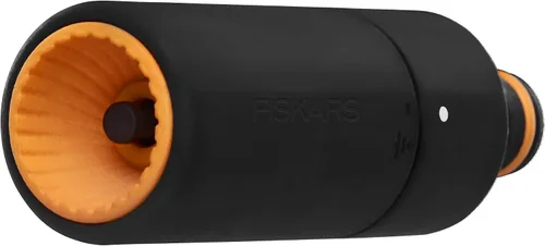 Vista 2 de Fiskars boquilla de manguera, infinitamente ajustable, boquilla SoftGrip, tamaño universal, 4.2 in, Ø 1.4 in, 2.08 oz, negro/naranja, 1027088