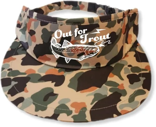Vista 19 de ThatsRad Out for Trout Camionero Camuflaje Sombrero Visera Cuerda Snapback Camo Pesca Mosca