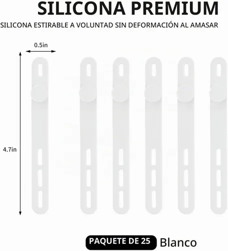 Vista 2 de Oligei 25 bridas de silicona para cables, reutilizables, de alta elasticidad para cables eléctricos, organizador de cables para auriculares